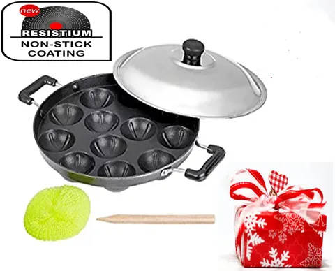 HEALTHY & Premium Quality Non-Stick Appam Tawa with Stainless Steel Lid …