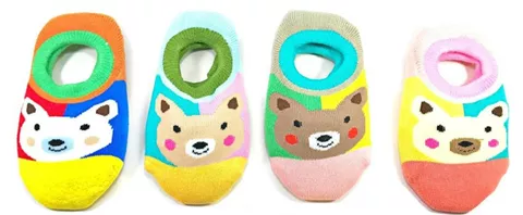 Krivi Kids Set of 4  Multi-Color Cotton Socks For  Baby Boy's & Baby Girl's