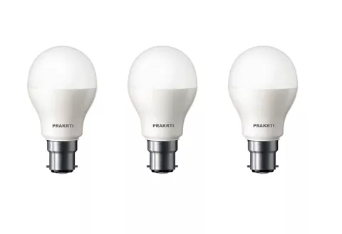 Prakrti B22 Base, 7-Watt LED Bulb (Pack of 3, White)