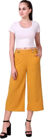 people's choice Regular Fit Women Yellow Trousers ()