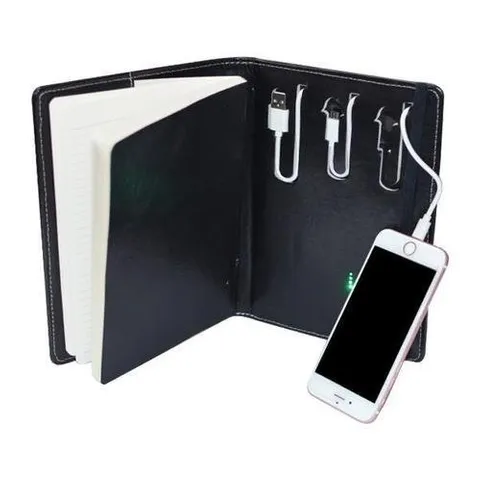 AE Note Book Diary with 8gb Pen Drive and 4000 Mah Power Bank + Refillable Sheets with i Phone, C- Type and Android Charging Options