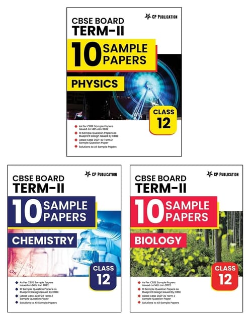 CP Publication Kota - PCB Subjects CBSE Class 12 Term-2 10 Sample Question Papers for Board Exam 2022 (Set of 3 Books PCB)
