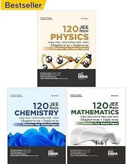 Disha 120 JEE Main Online (2022 - 2012) & Offline (2018 - 2002) Physics, Chemistry & Mathematics Chapter-wise + Topic-wise Previous Years Solved ... with 100% Detailed Solutions-Set of 3 Books Disha Experts
