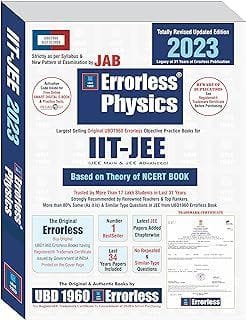 Errorless Physics for IIT-JEE (MAIN & ADVANCED) as per JAB (Paperback+Free Smart E-book) Revised Updated New Edition 2023 (2 volumes) by (Original ... Scorer USS Book with Trademark Certificate) Experienced & Expert Team of Teachers and Based on Theory of NCERT Book