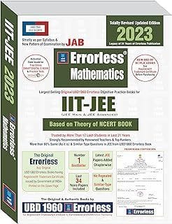 Errorless Mathematics for IIT-JEE (MAIN & ADVANCED) as per JAB (Paperback+Free Smart E-book) Revised Updated New Edition 2023 (2 volumes) by ... Scorer USS Book with Trademark Certificate) Experienced & Expert Team of Teachers and Based on Theory of NCERT Book