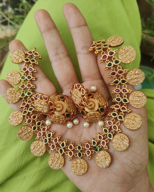 Ram parivar necklace with jhumka
