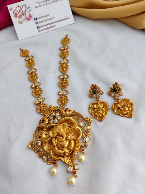 Ganesh necklace cz