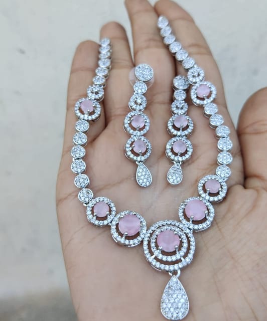 Baby pink with as necklace