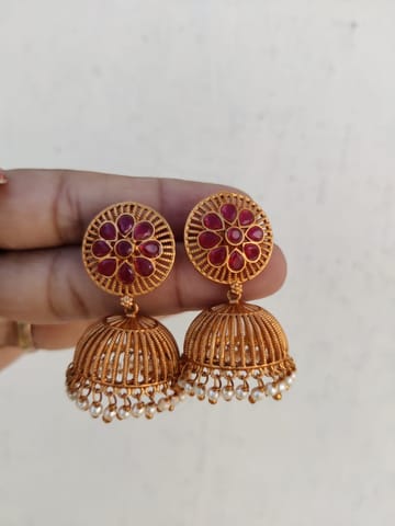 Round matte jhumki