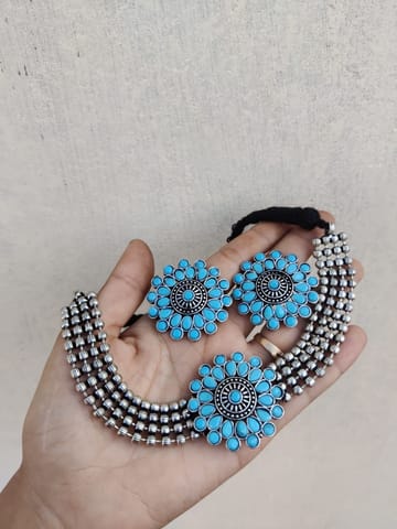 Turquoise oxidised necklace