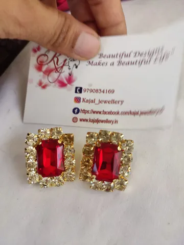 Red ad earrings