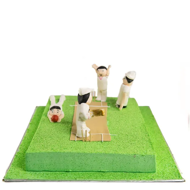 Cricket Pitch & Players Cake
