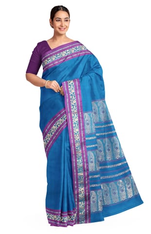 Baluchari Silk Saree Blue
