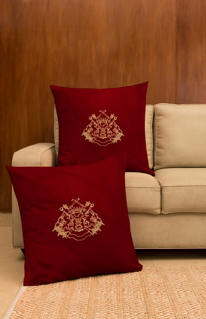 Embroidered Velvet Cushion Cover