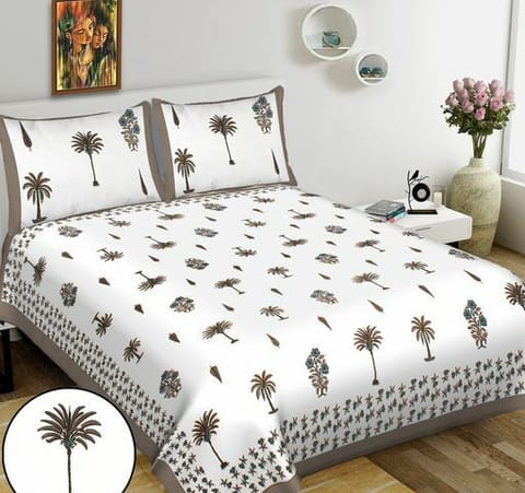 Stunning Cotton Double Bedsheet with Pillow Covers