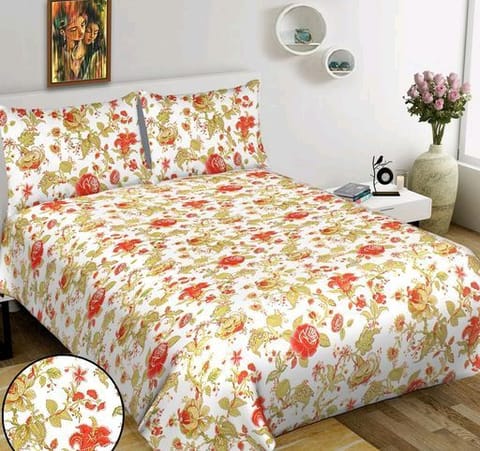 Stunning Cotton Double Bedsheet with Pillow Covers