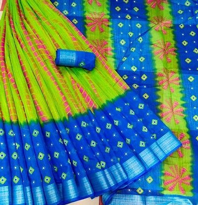 New Trendy Cotton Bandhani Printed Saree