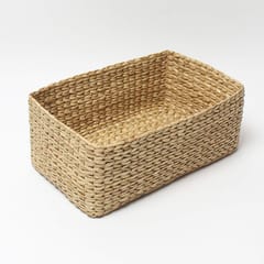 SET OF 3 SIZES - Decorative tray/storage baskets trays/office table paper tray which can be also used as a vegetables tray/ Use this natural Straw/dry grass/Seagrass/Kouna Grass small tray online as gift hamper basket/ wardrobe basket