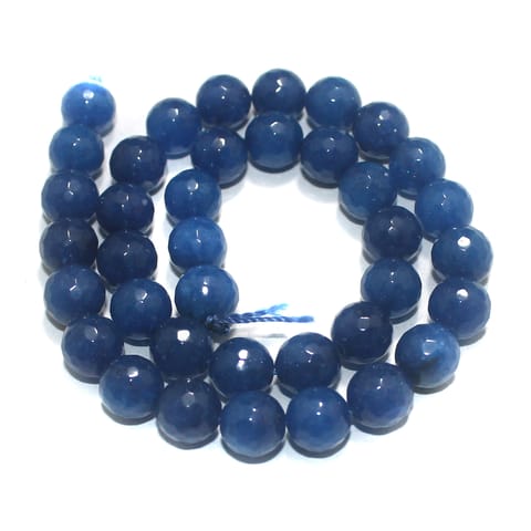 10mm Blue Faceted Gemstone Beads 1 String