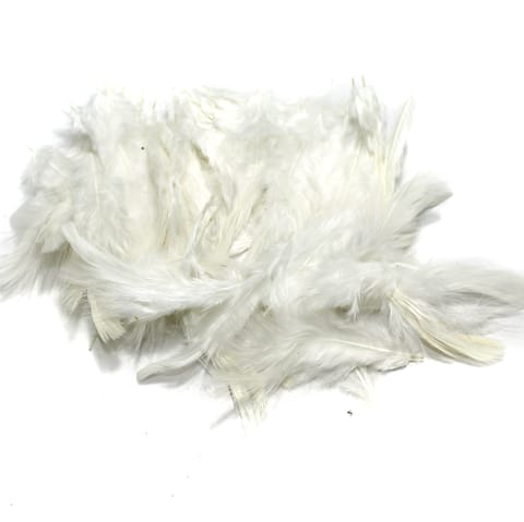 100 Jewellery Making Feather Off White
