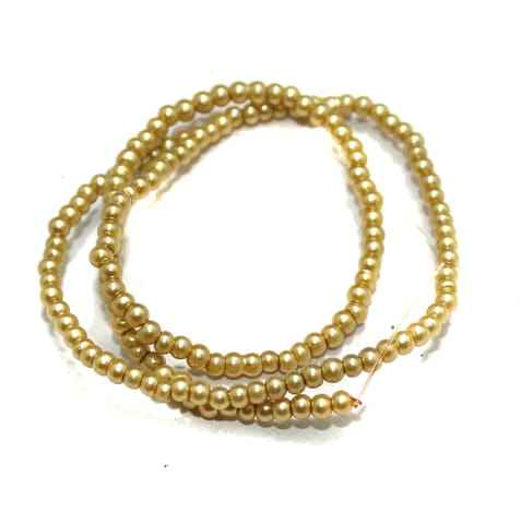 2.5mm Golden Glass Pearl Beads 1 String