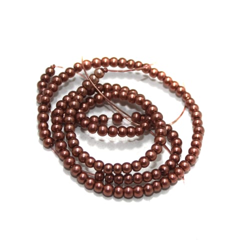 2.5mm Copper Glass Pearl Beads 1 String