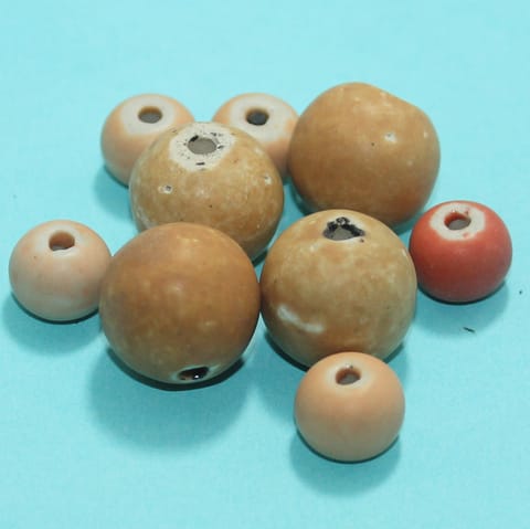 40 Pcs Ceramic Beads Matte Finish Assorted 27-9 mm