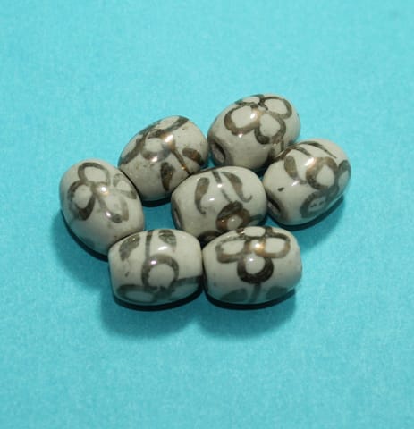 50 Pcs Ceramic Oval Beads 19x15 mm