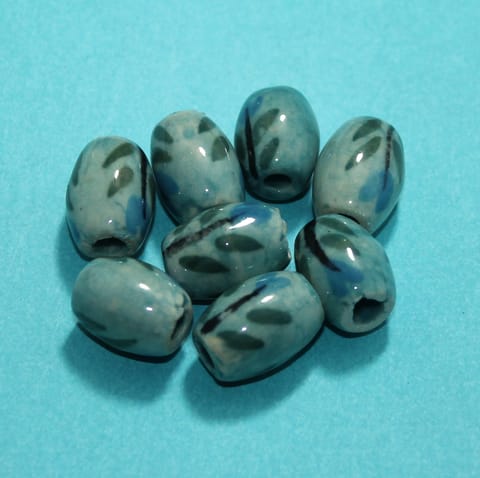 50 Pcs Ceramic Oval Beads 18x13 mm