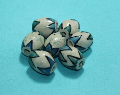 50 Pcs Ceramic Oval Beads 18x14 mm