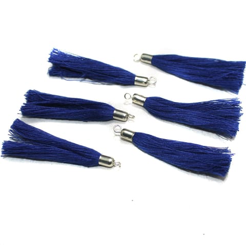 100 Pcs Cotton Thread Tassels Blue, Size 2 Inches