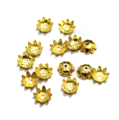 500 Pcs Metal Bead Caps Golden 8 mm