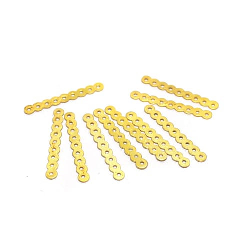 50 Pcs Golden Finish Spacer 9 Hole 1.5 Inch