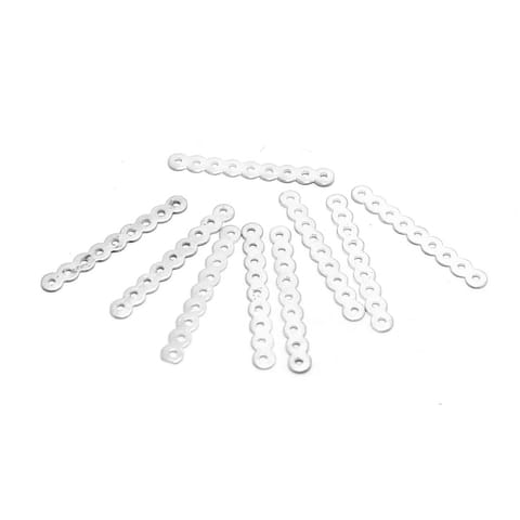 50 Pcs Silver Finish Spacer 9 Hole 1.5 Inch