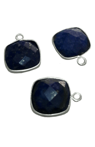 Sterling Silver Lapis Square CHARM 16x11mm