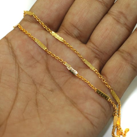 1 Mtr Gold Plated Metal Chain, Link Size 2mm