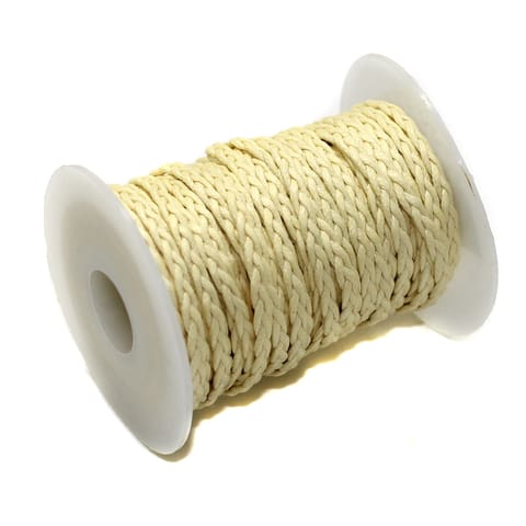 10 Mtrs 3 Ply Braided String Cotton Cords Rope Cream 3mm