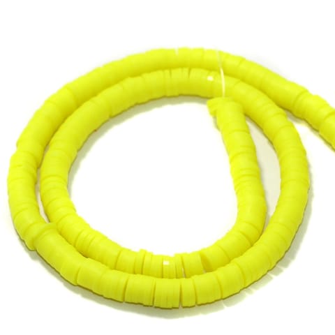 Lemon Polymer Clay Fimo Ring Beads 1 String, 6mm