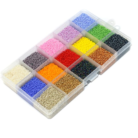 15 Colors Preciosa Seed Beads Opaque, Metallic and Ceylonese Kit, Size 11/0