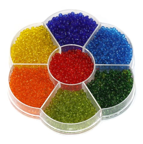 7 Colors Trans Seed Beads Kit, Size 8/0