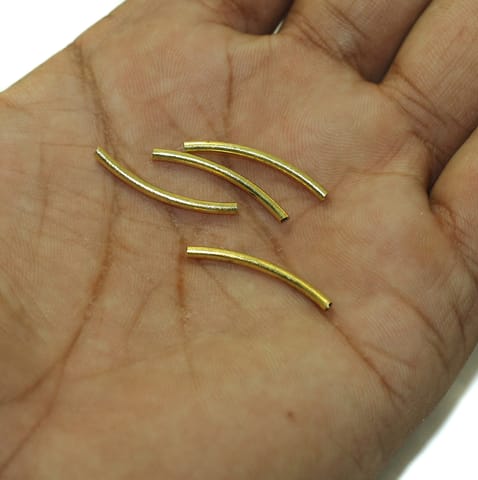 50 Pcs Golden Brass Tube Beads 24mm