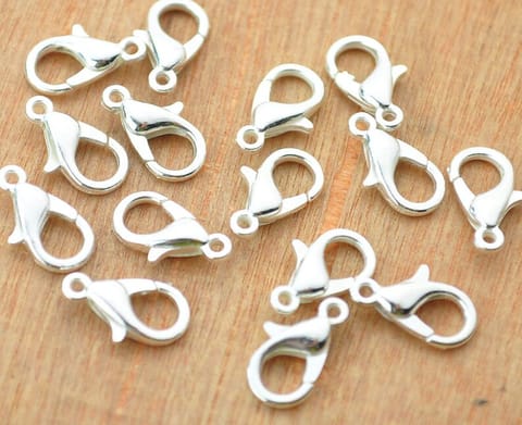 25 Pcs, 16mm Silver Finish Lobster Clasps