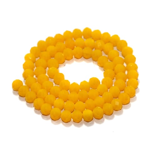 85 Pcs String, 6mm Glass Crystal Beads Yellow Roundelle