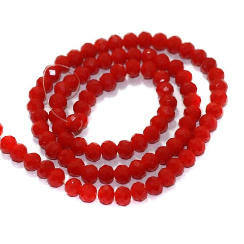 85 Pcs String, 6mm Glass Crystal Beads Red Roundelle