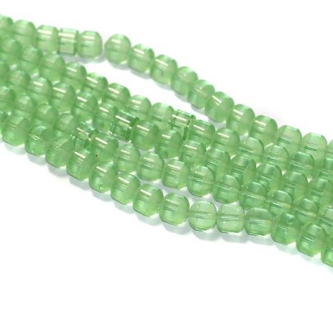 5 Strings, 8mm Half Matte Glass Beads Round
