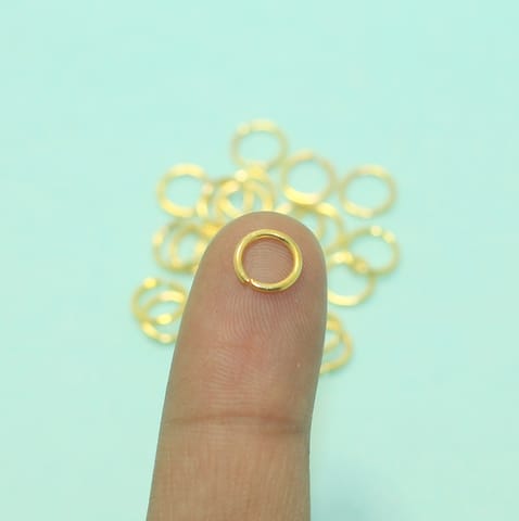 100 Pcs Brass Golden Jump Rings 8 mm