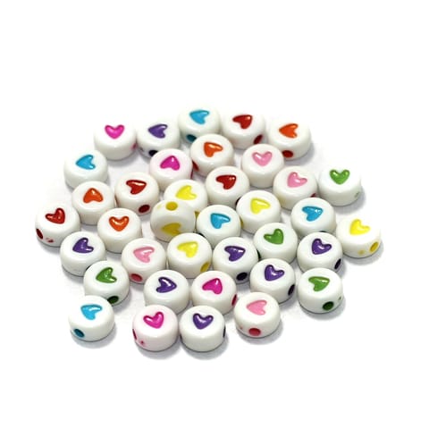 500 Pcs Acrylic Round Hearl Beads Multicolor 6mm