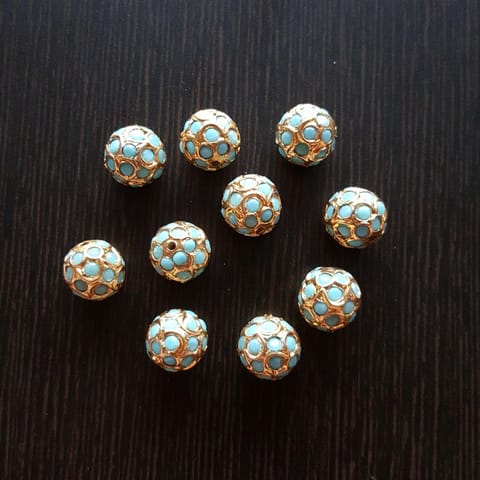 10pcs, Turquoise Jadau Balls, 12mm