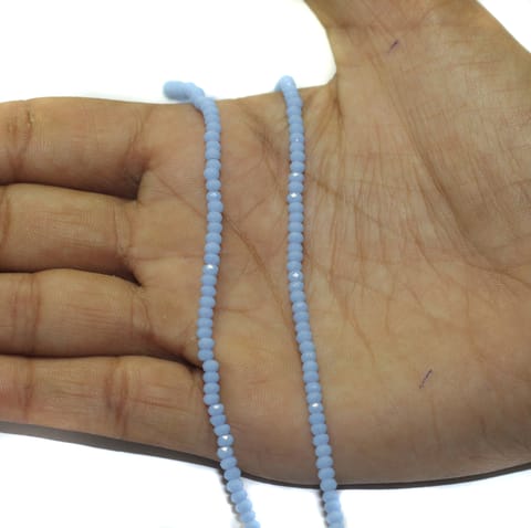 Crystal Rondelle Faceted 2mm 195+Beads 1String Sky Blue