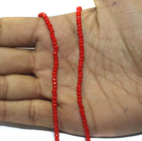 195+Pcs, 2mm Red Crystal Rondelle Faceted Beads 1String